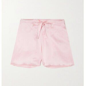 I.D. Sarrieri Emma Stretch-silk Satin Pajama Shorts - Pink- Small